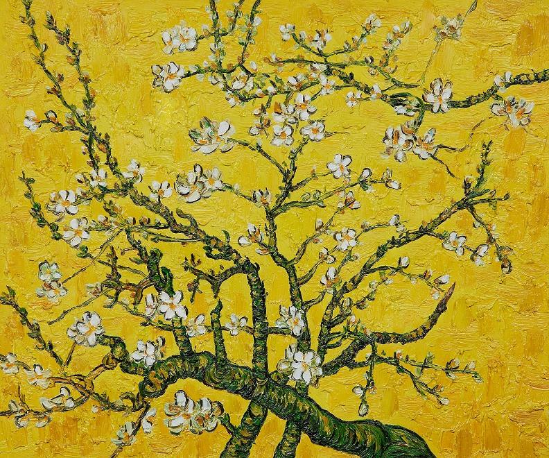 Branches of an Almond Tree in Blossom yellow painting - Vincent van Gogh Branches of an Almond Tree in Blossom yellow art painting